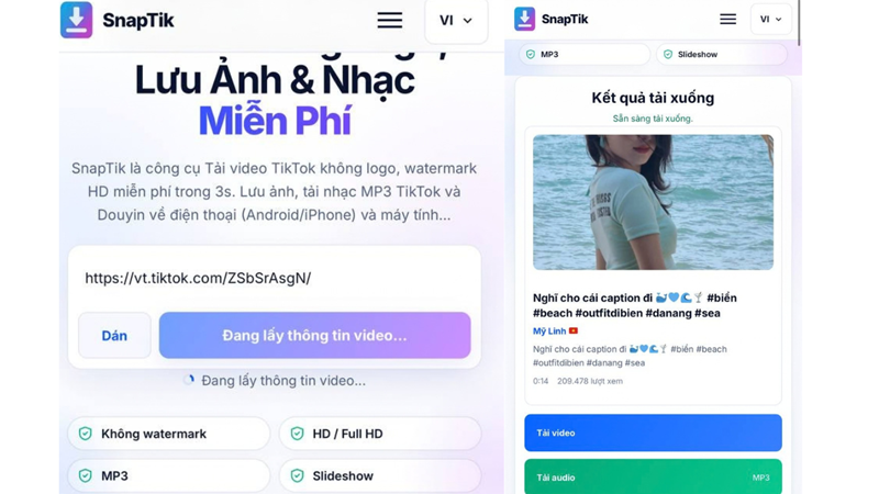 Tải video TikTok trên điện thoại